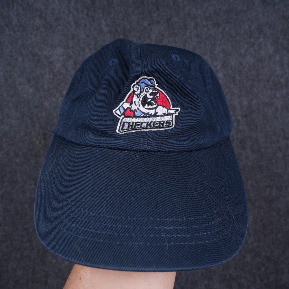 Cap America Charlotte Jr Checkers Hat Unisex OSFA Navy Excellent Adjustable Cap